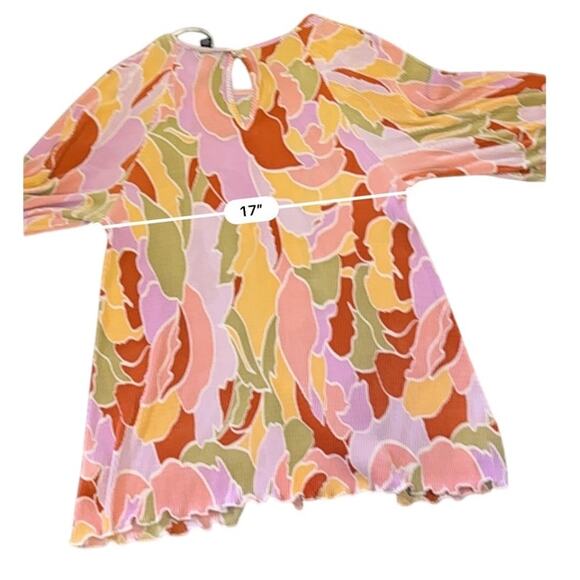 Halogen Pleated Floral Blouse 2X Retro Spring Top Y2K - Picture 10 of 10